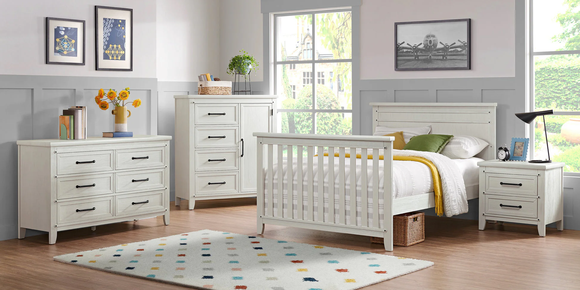 Soho Baby Ellison Full Bed Conversion Kit - Rustic White - Image 4