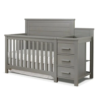 Sorelle Farmhouse Crib And Changer in Weathered Gray - Image 2
