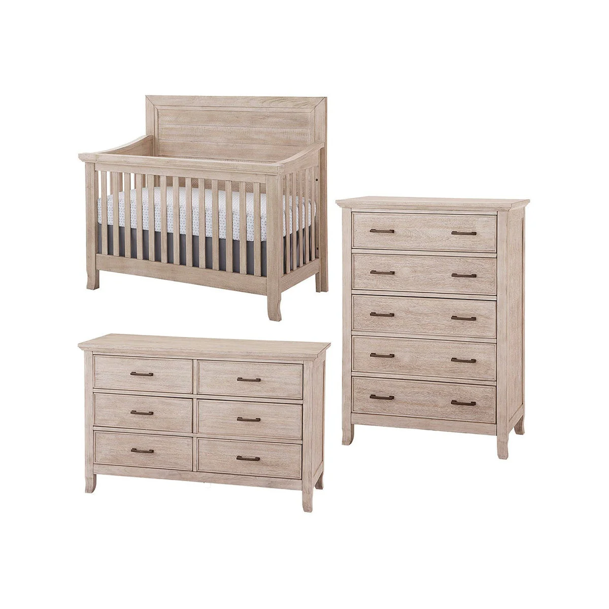 Stella Baby Remi 3 Piece Nursery Set in Sugar Coat - Convertible Flat Crib, 5dr, and 6dr - Image 6