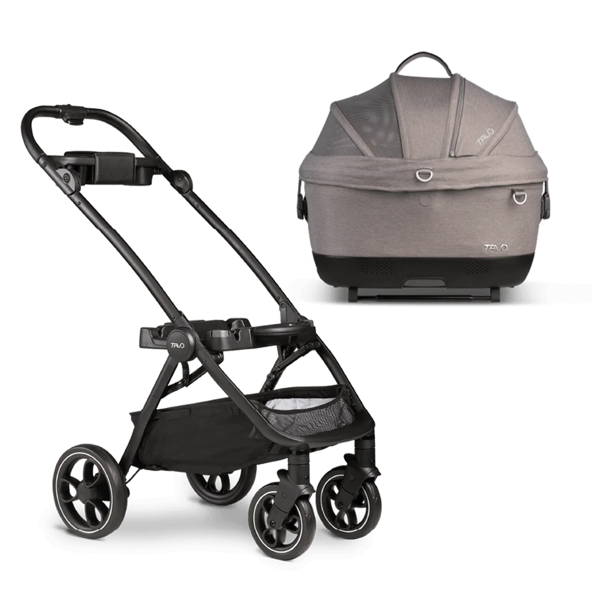 Tavo Maeve iso Pet Car Seat + Roscoe Stroller