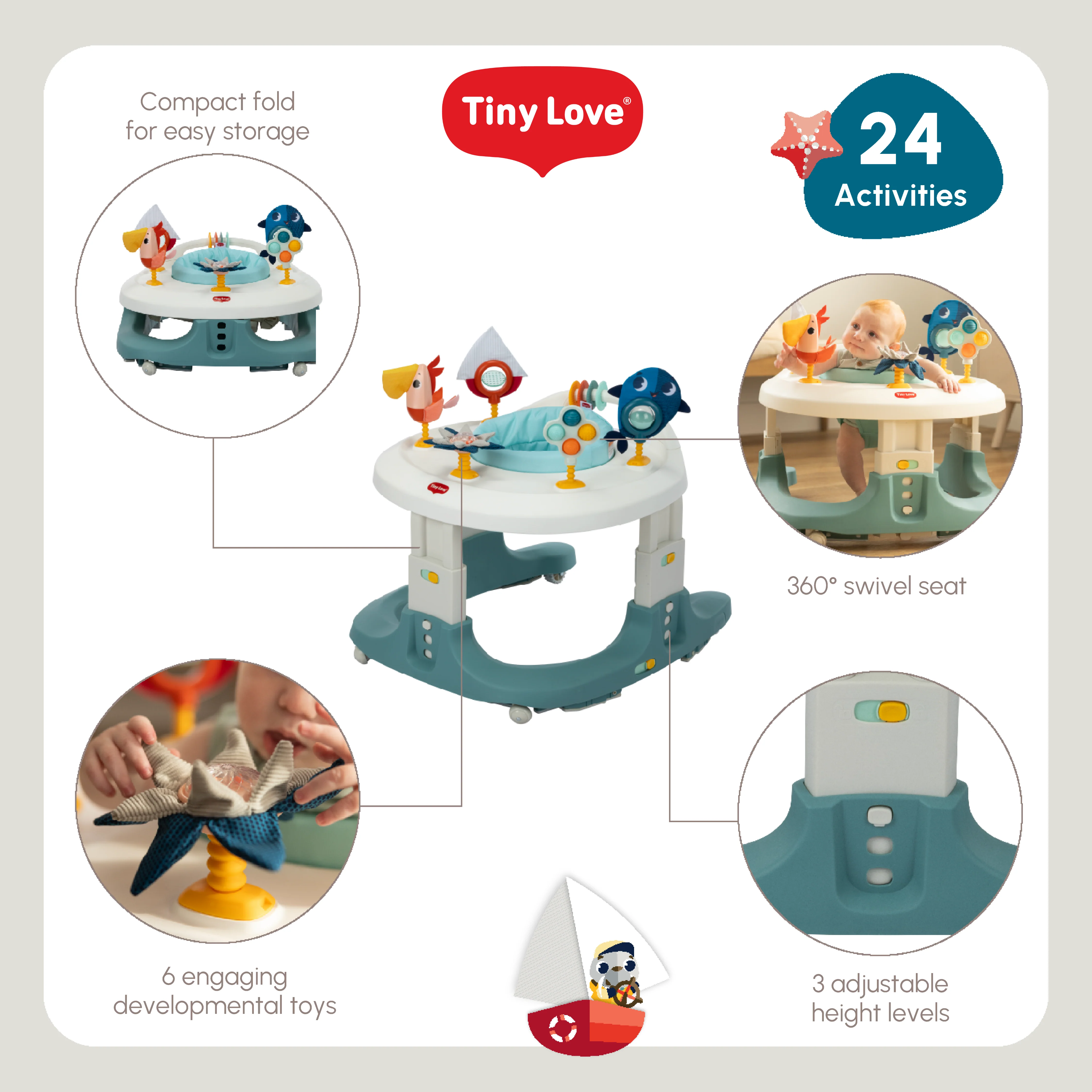 Tiny Love Tiny Mariners 4-in-1 Here I Grow Mobile Activity Center - Image 19