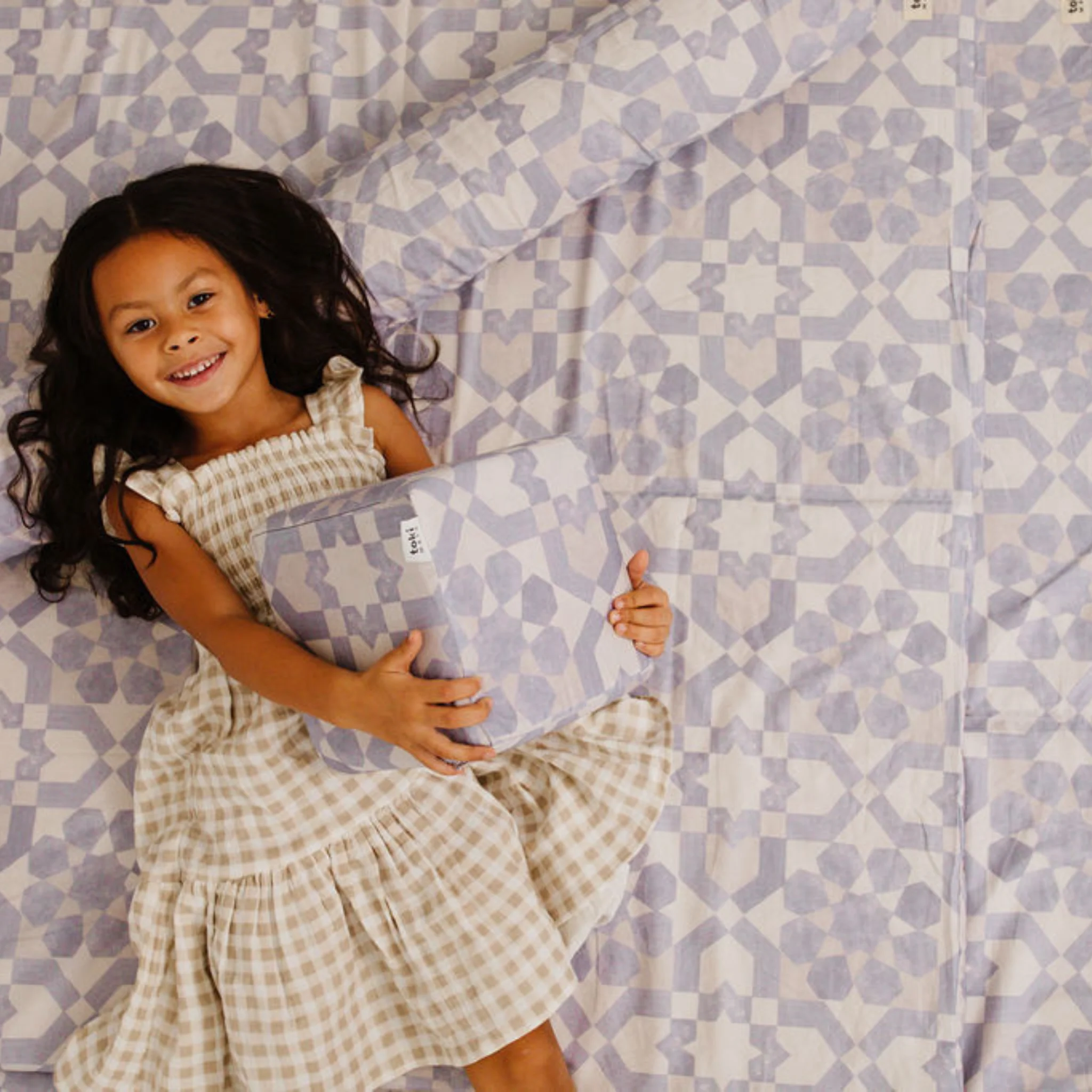 Toki Kids Blue Tile Support Pillow - Image 3