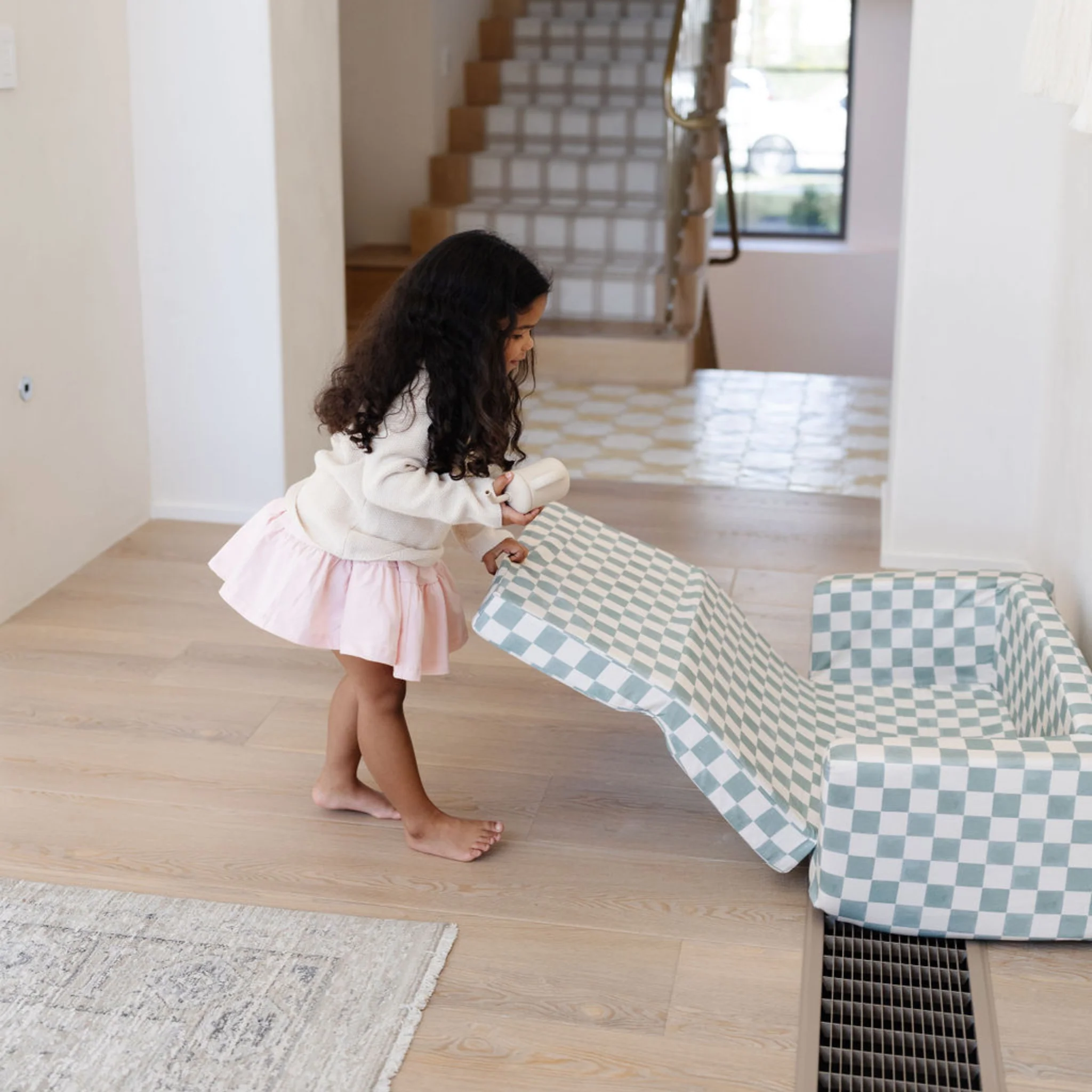 Toki Kids Checker Matcha Play Couch - Image 4