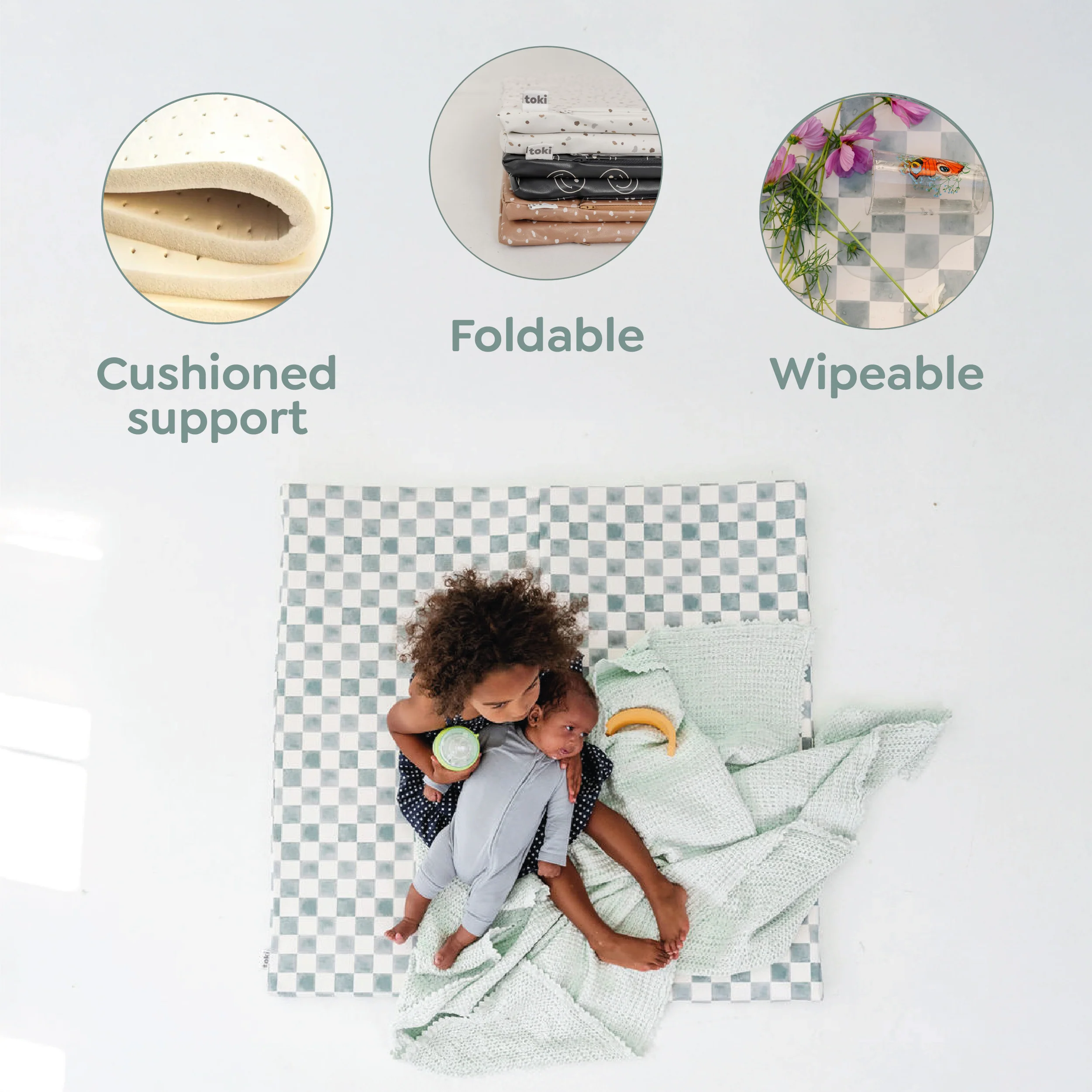Toki Kids Terrazzo Slate Vegan Leather Mat - Image 6
