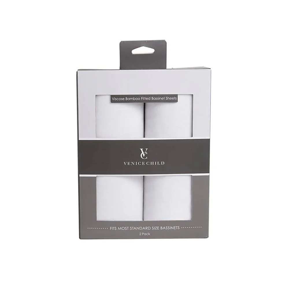 Venice Child Bamboo Bassinet Sheets - 2 pack in Off White