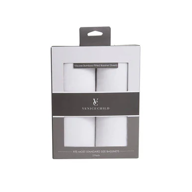 Venice Child Bamboo Bassinet Sheets - 2 pack in Off White - Image 2