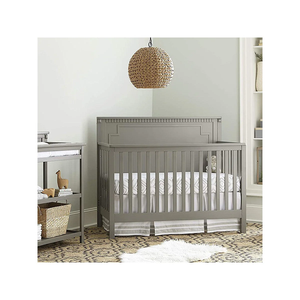 Westwood Emery Panel Convertible Crib In Grey - Image 7