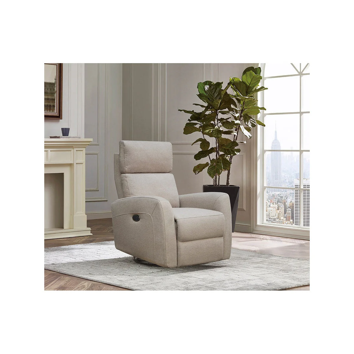 Westwood Jordan Glider - Triple Power - Lumbar - Headrest- Recline with USB in Camel - Image 7