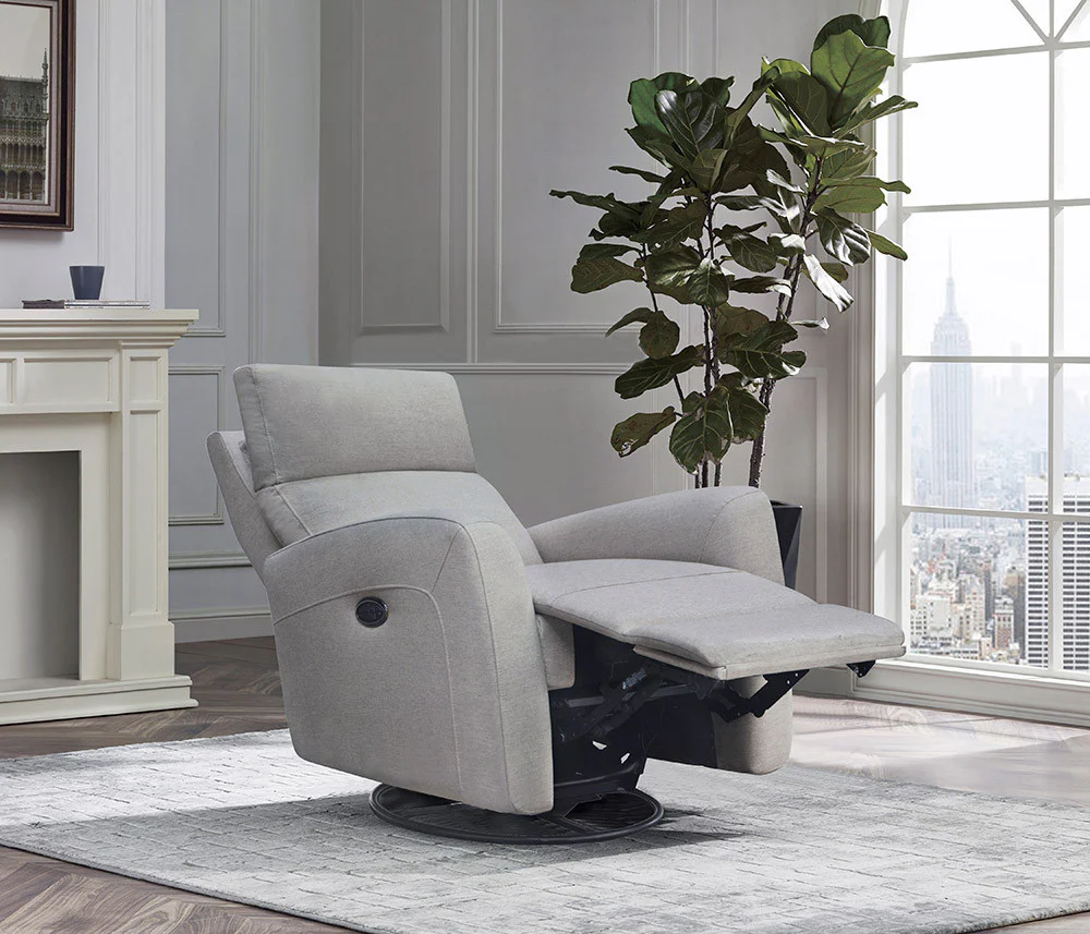 Westwood Jordan Glider - Triple Power - Lumbar - Headrest- Recline with USB in Fog - Image 3