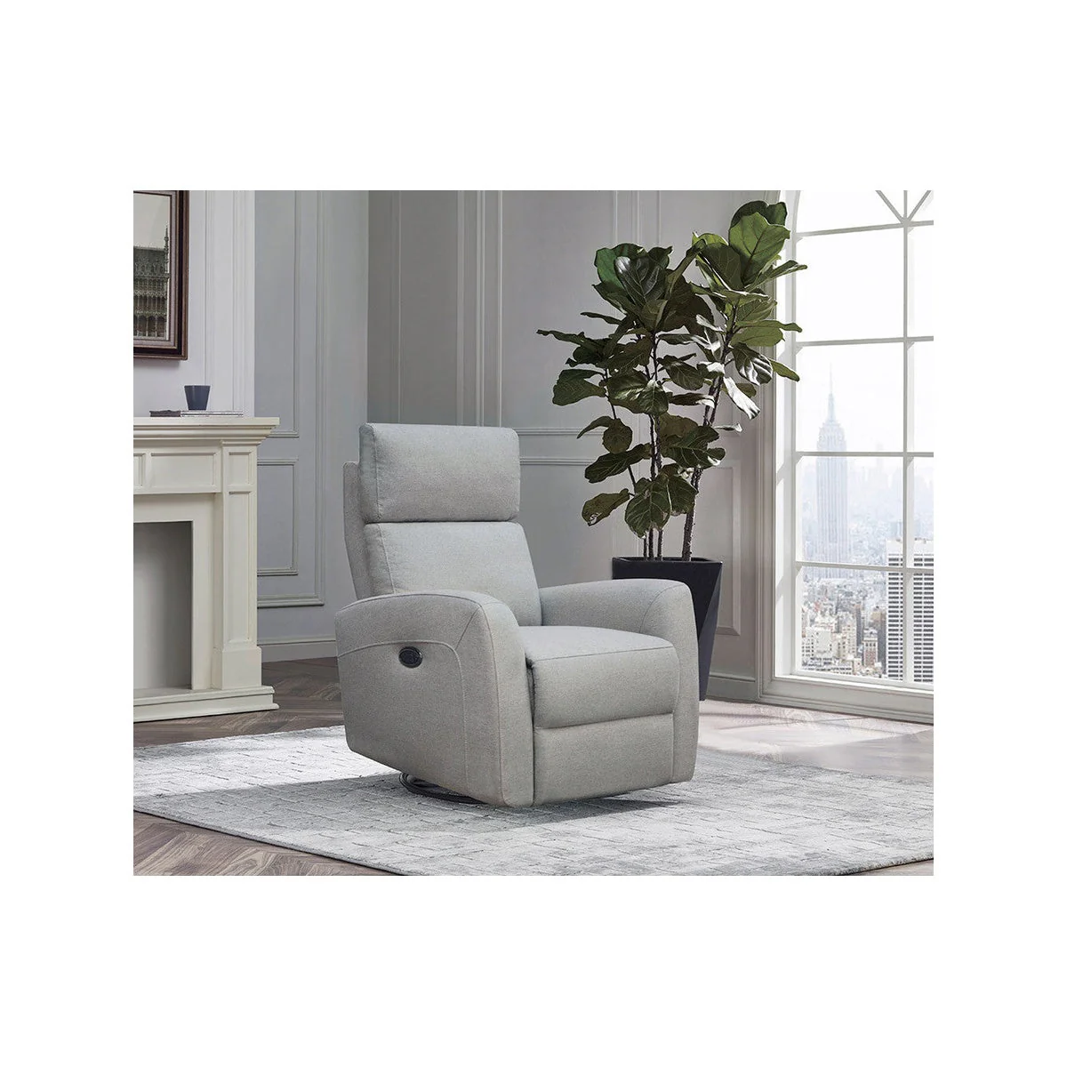Westwood Jordan Glider - Triple Power - Lumbar - Headrest- Recline with USB in Fog - Image 7