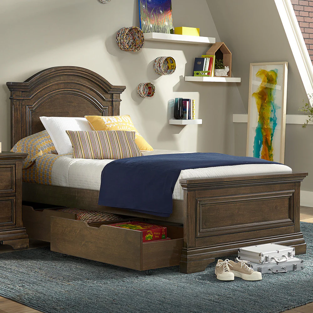 Westwood Olivia Youth Arch Top Complete Twin Bed In Rosewood