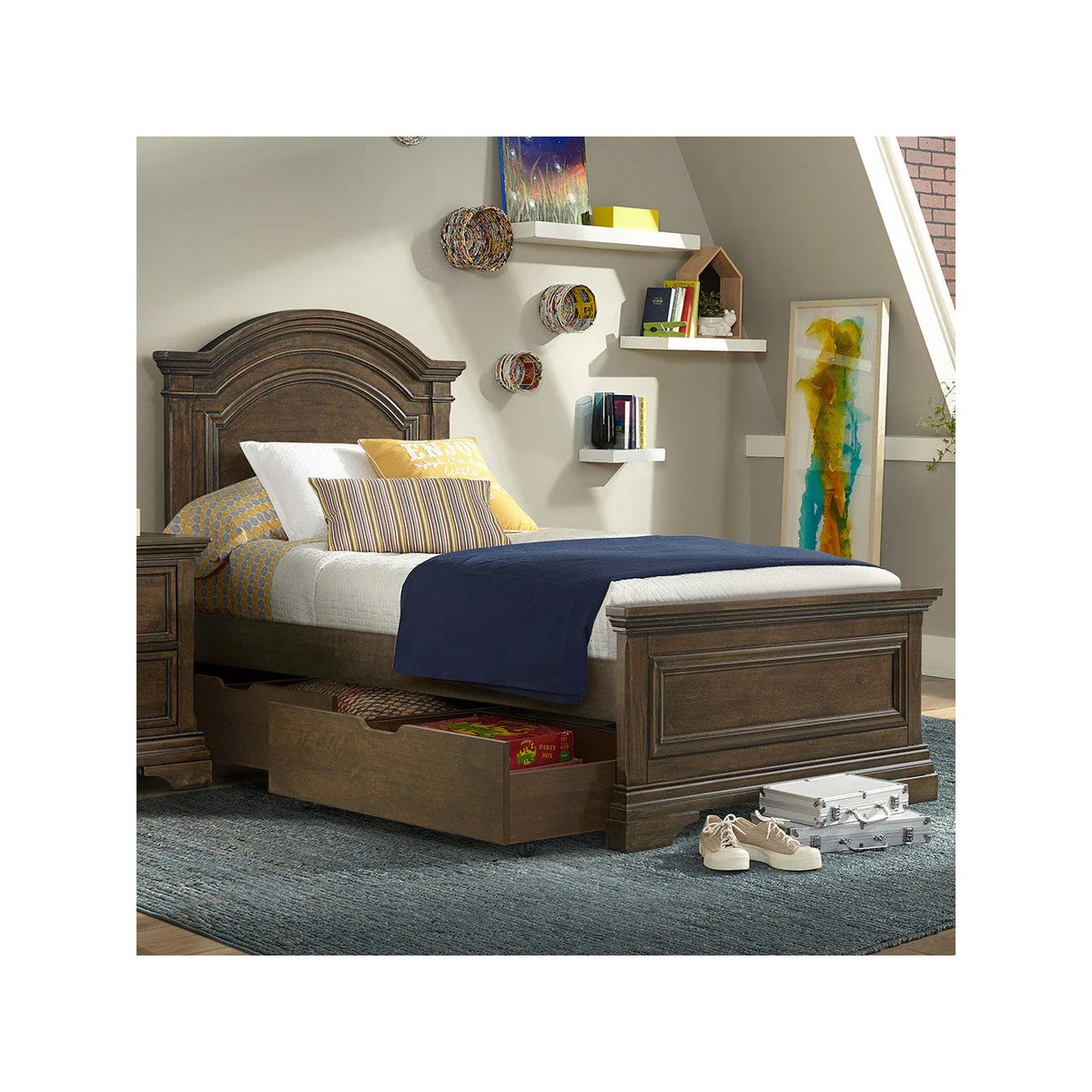 Westwood Olivia Youth Arch Top Complete Twin Bed In Rosewood - Image 5
