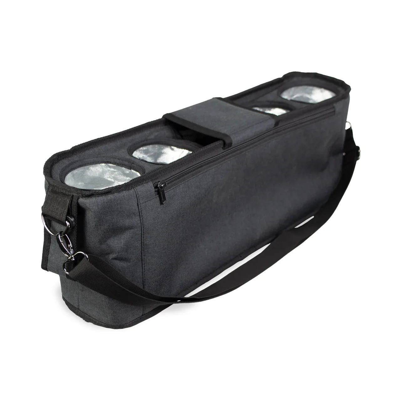 WonderFold Parent Console with 4 Insulated Cup Holders - Black - Image 3