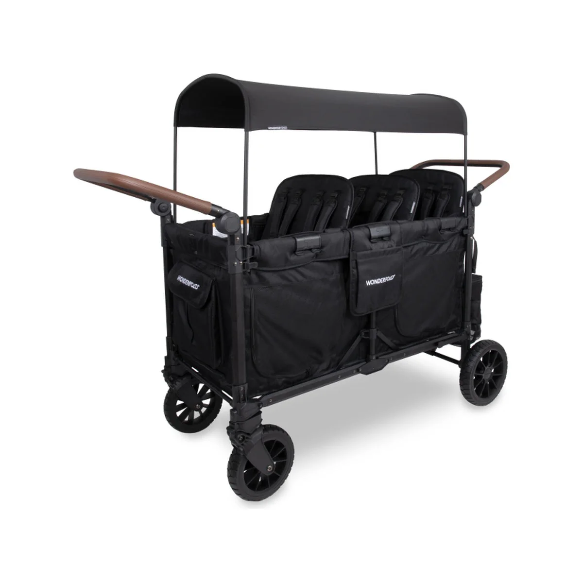 WonderFold W6 Luxe Pro Stroller Wagon - Black - Image 2